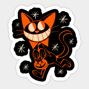 Vintage Halloween Cat Sticker